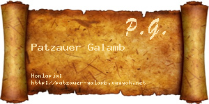 Patzauer Galamb névjegykártya