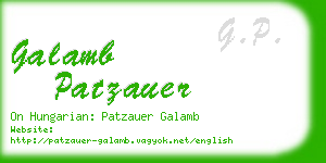 galamb patzauer business card